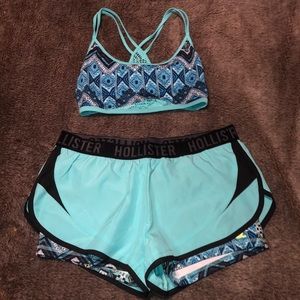 Hollister Sports Bra and Matching Athletic Shorts